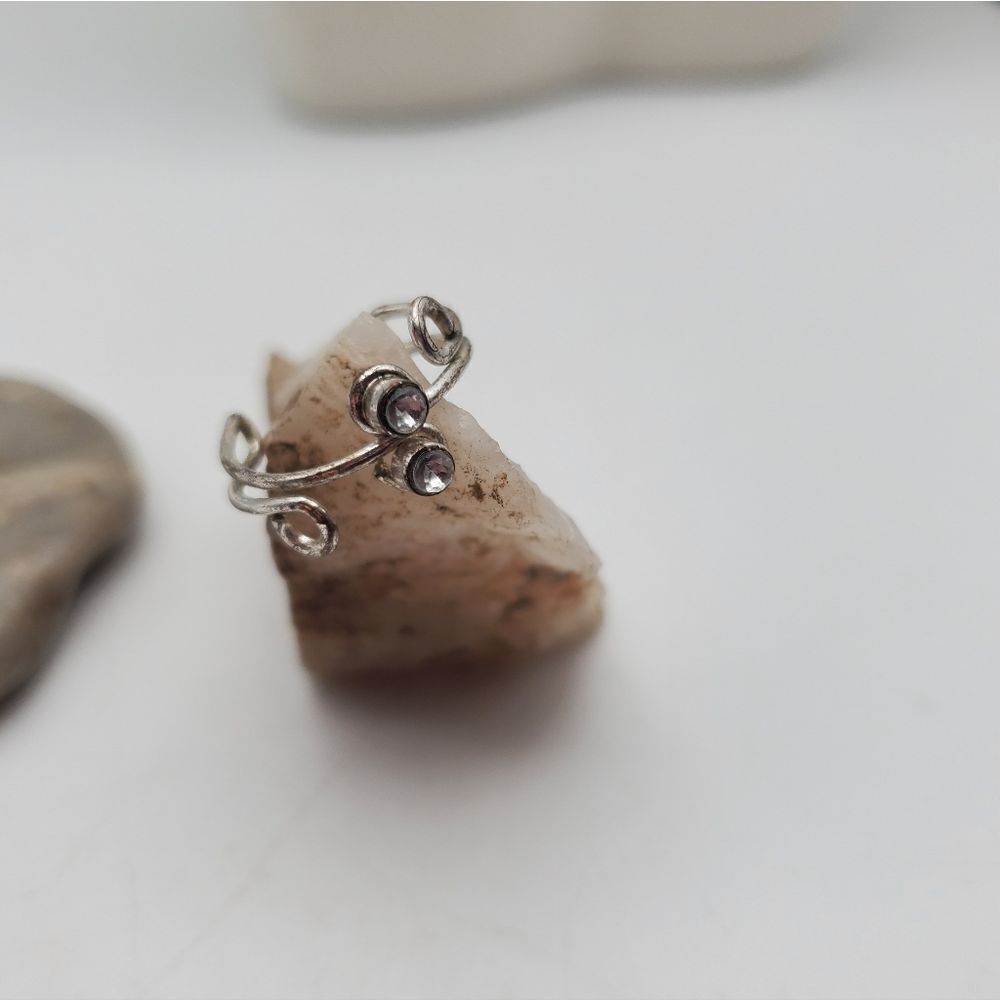 Ivy crystal drop ring‎ adjustable size